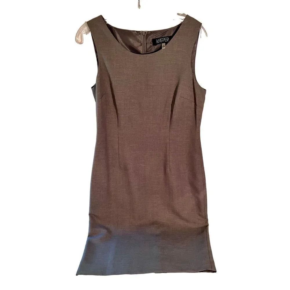 Ladies Women's Kasper Gray Sheath Dress Fitted Size 6